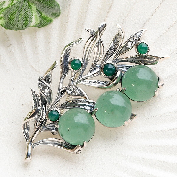 楽天市場】碌山 ウィリアムモリス 柳 グリーンクォーツ ブローチ
