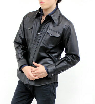 楽天市場】0.6mm レザーシャツ M〜3L 日本製 牛革 牛皮 本革 本皮 革