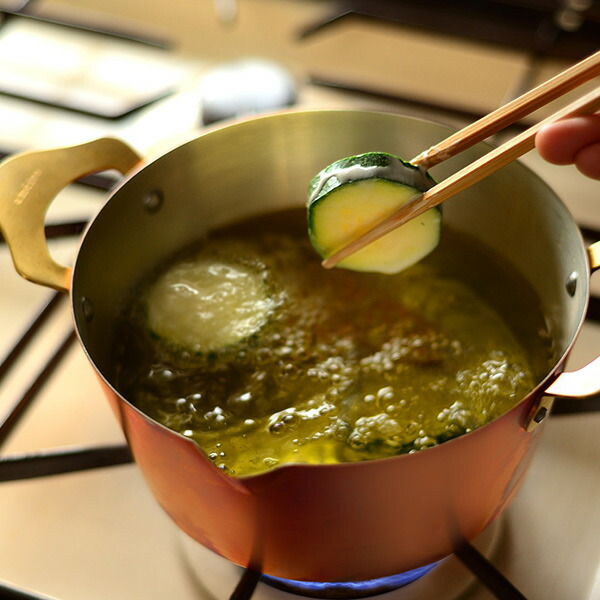 楽天市場】天ぷら鍋 18cm 銅製 ガス火専用 日本製 ameiro AGEMONO 18