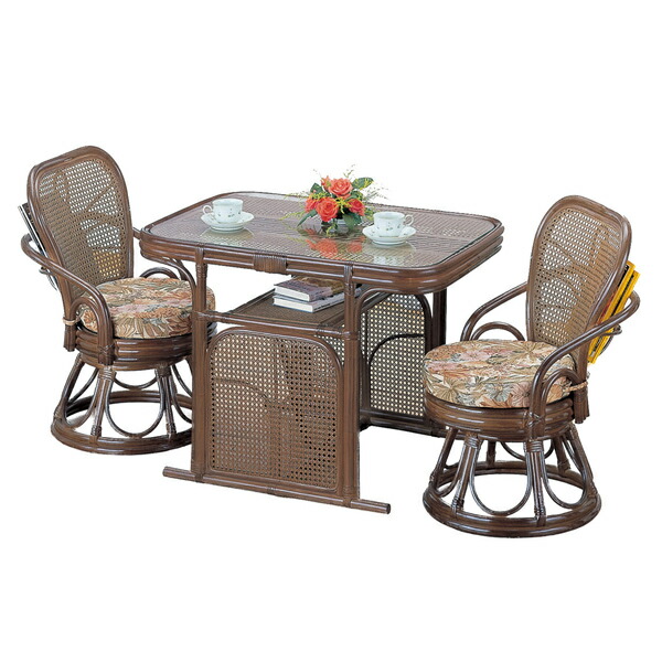 楽天市場】籐 ラウンドチェア・テーブル ダイニング 3点セット （ 送料