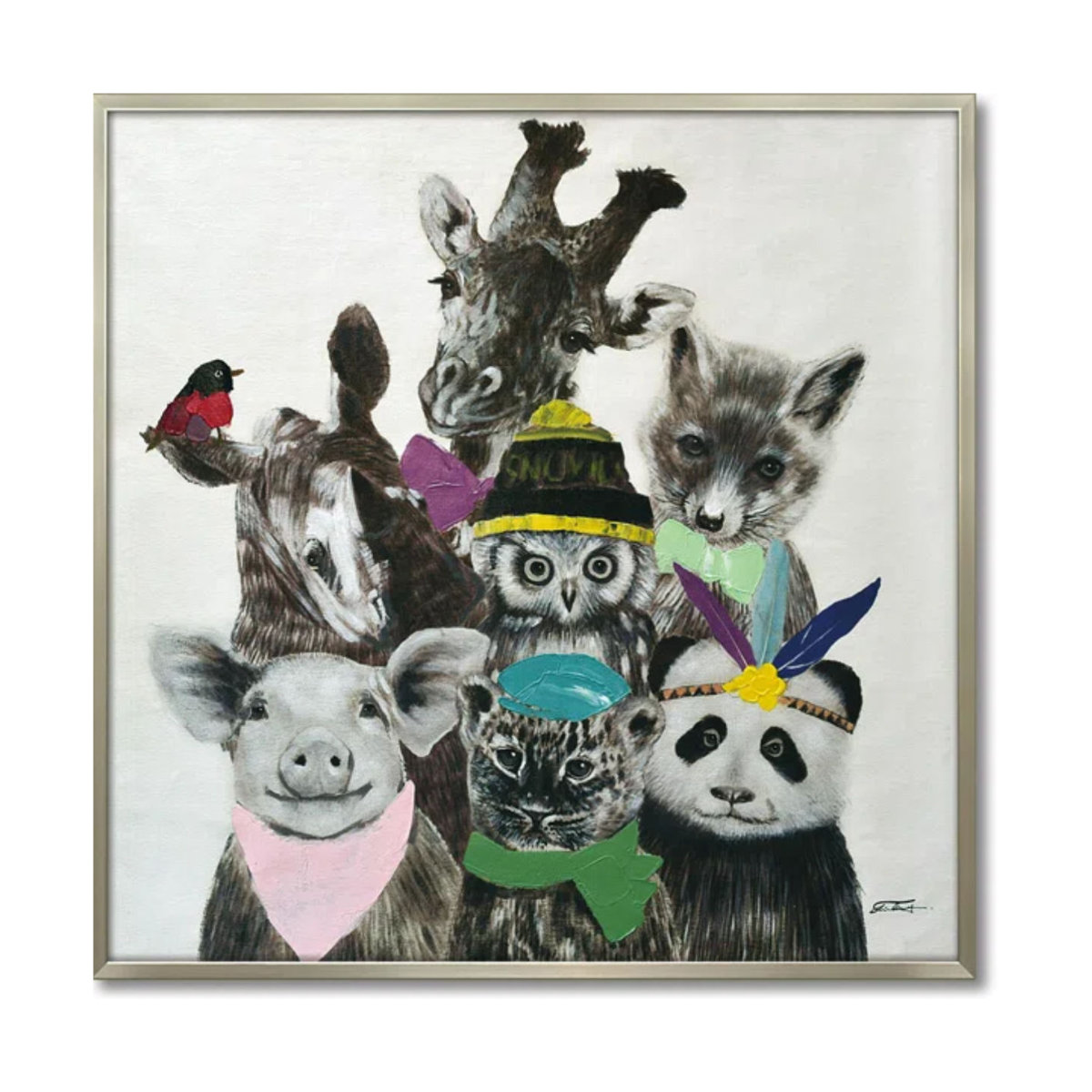 楽天市場】アートパネル オイルペイントアート 『アニマルズ』 83×83cm