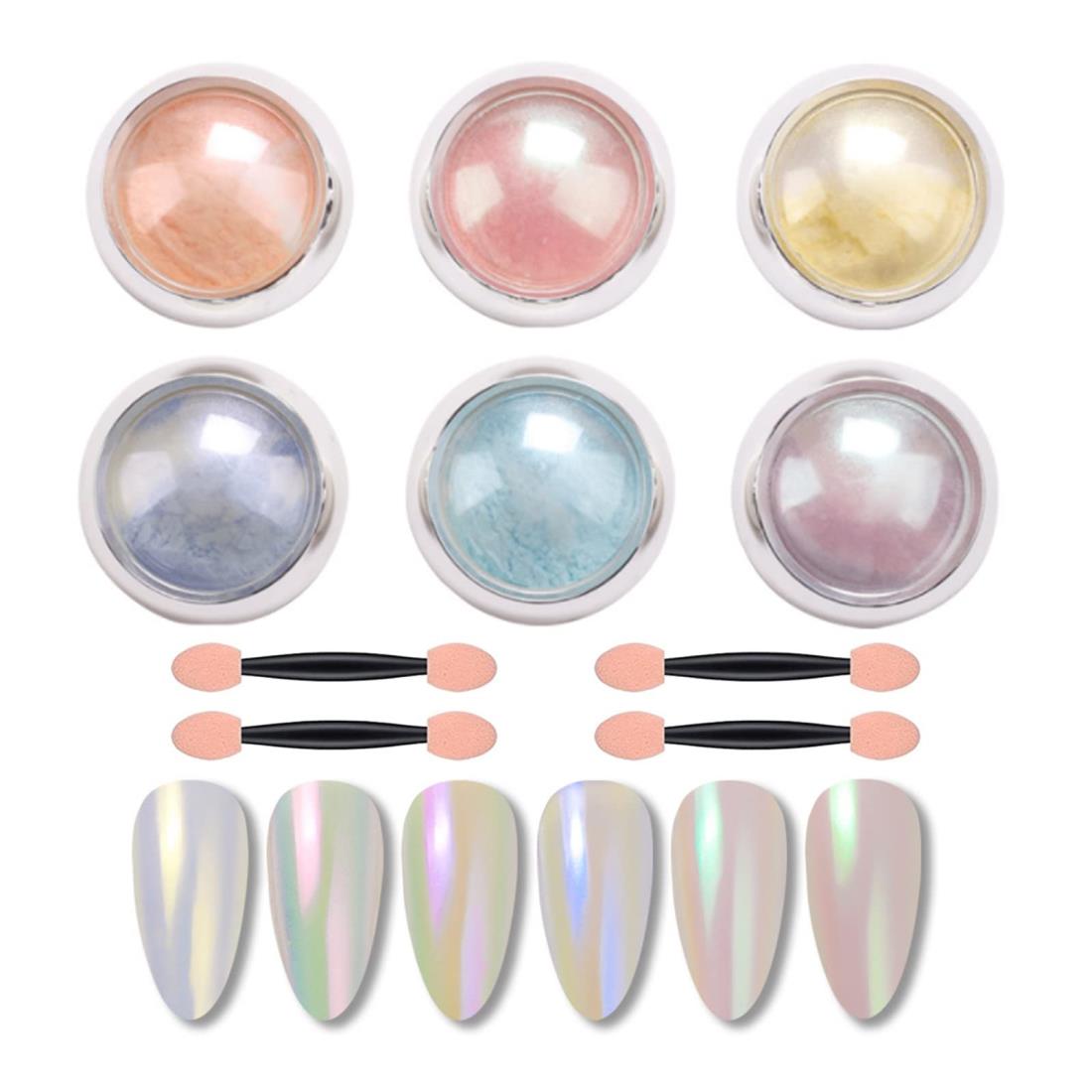 楽天市場】オーロラパウダー 6色セット ミラーパウダー ネイルパウダー