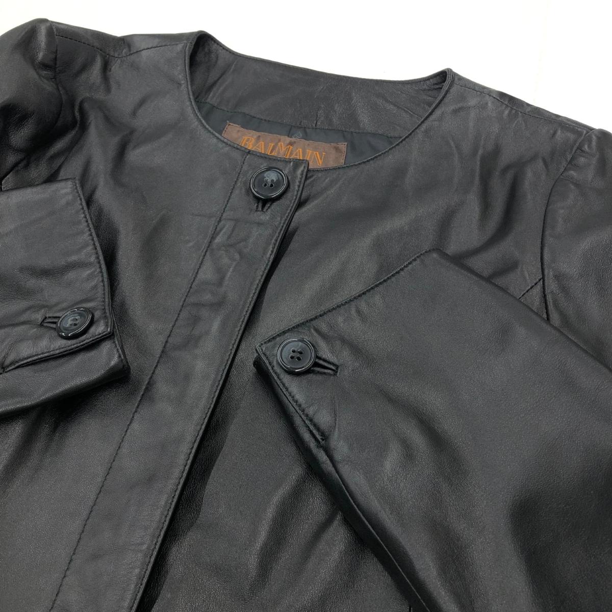 楽天市場】BALMAIN PARIS バルマン レザーコート 良好 13 ブラック 羊