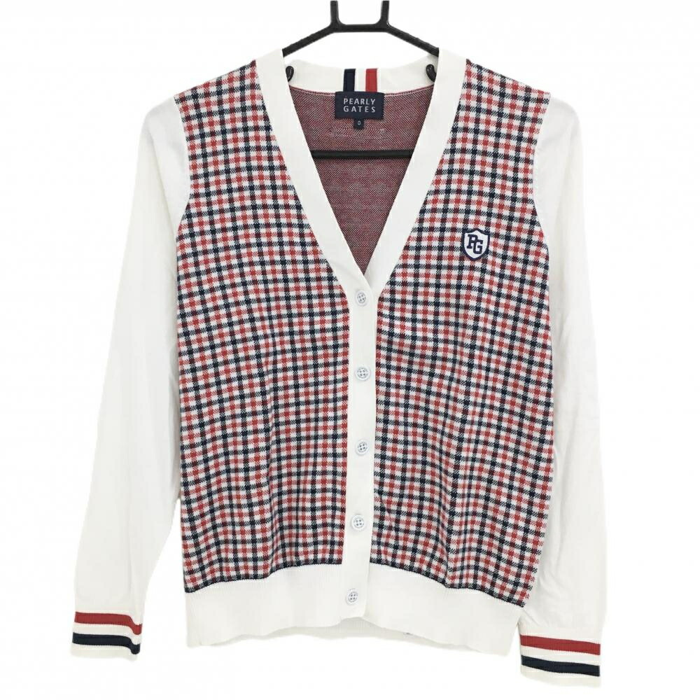 楽天市場】【超美品】パーリーゲイツ ニットカーディガン 白×レッド