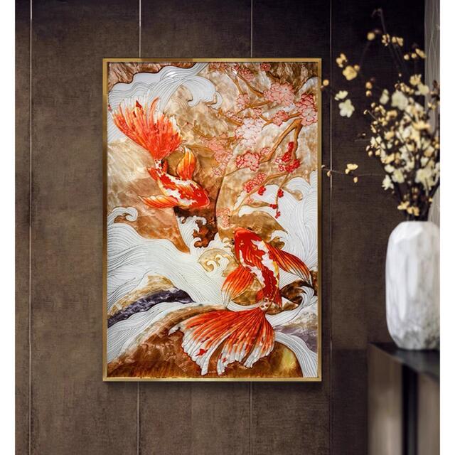 楽天市場】A041671ガラス琺瑯彩 エナメル工芸品 高級琺瑯飾り絵 玄関