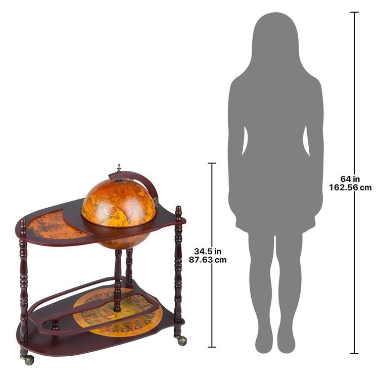 楽天市場】地球儀型 洋酒ワゴン ワイン・バーキャビネット棚 グラス