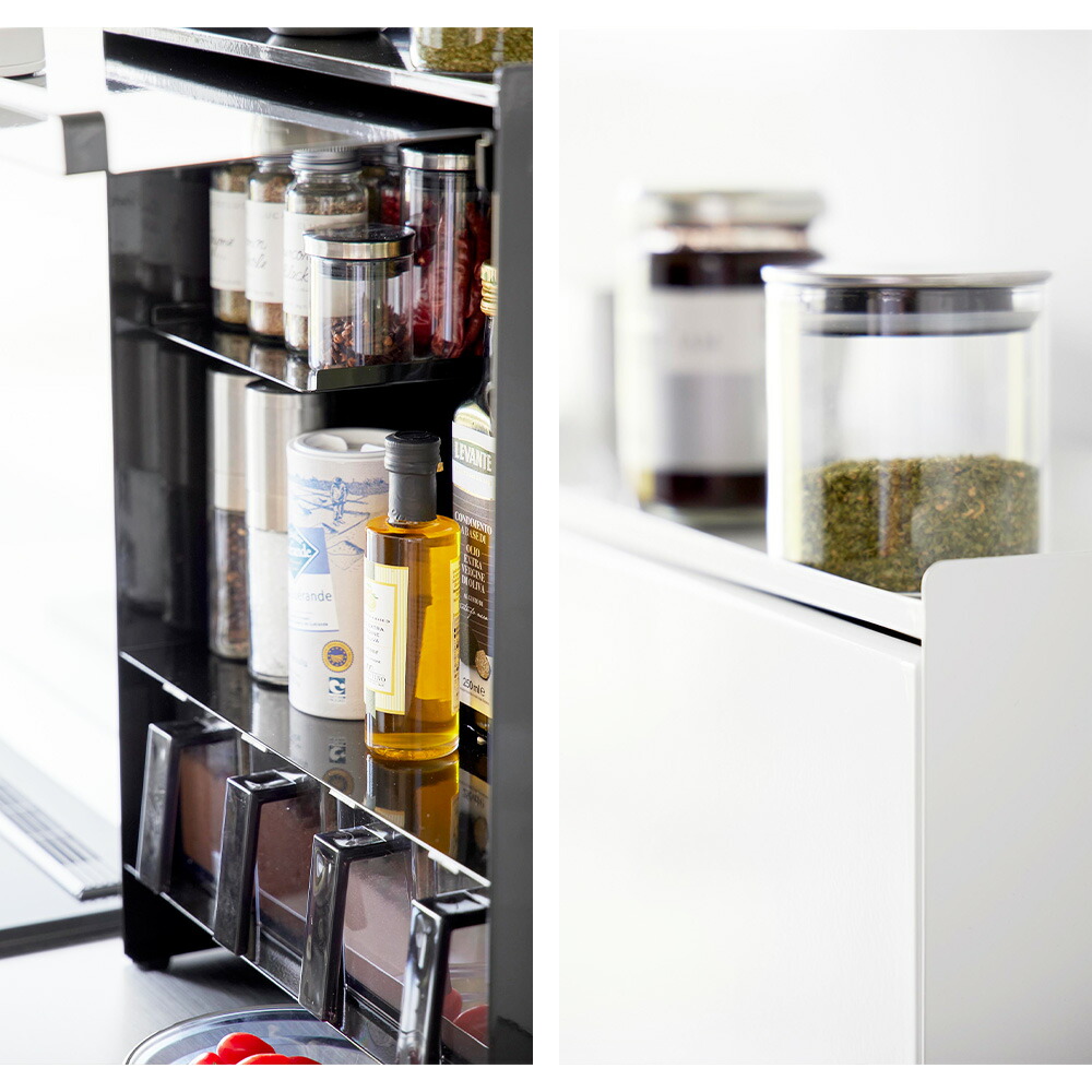 楽天市場】山崎実業 tower 前が開く 隠せる調味料ラック タワー 2段