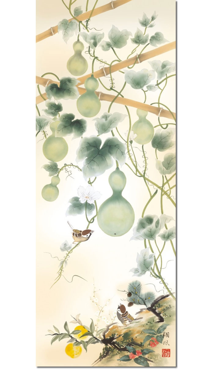 楽天市場】掛け軸 掛軸 開運画 縁起画 開運六瓢息災図 かいうん