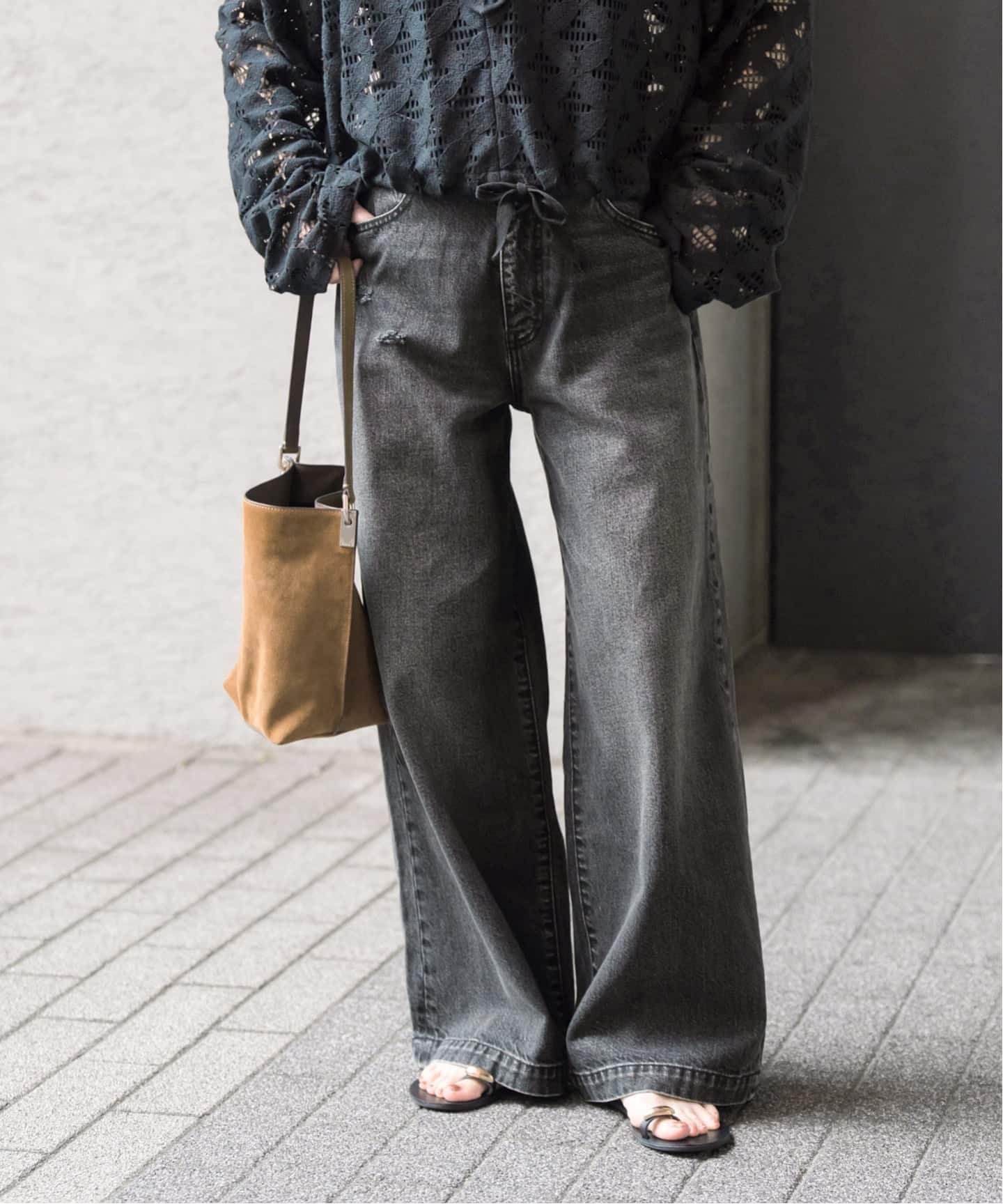 Spick & Span｜5 1/2 BAGGY DENIM (Black) | Rakuten Fashion(楽天