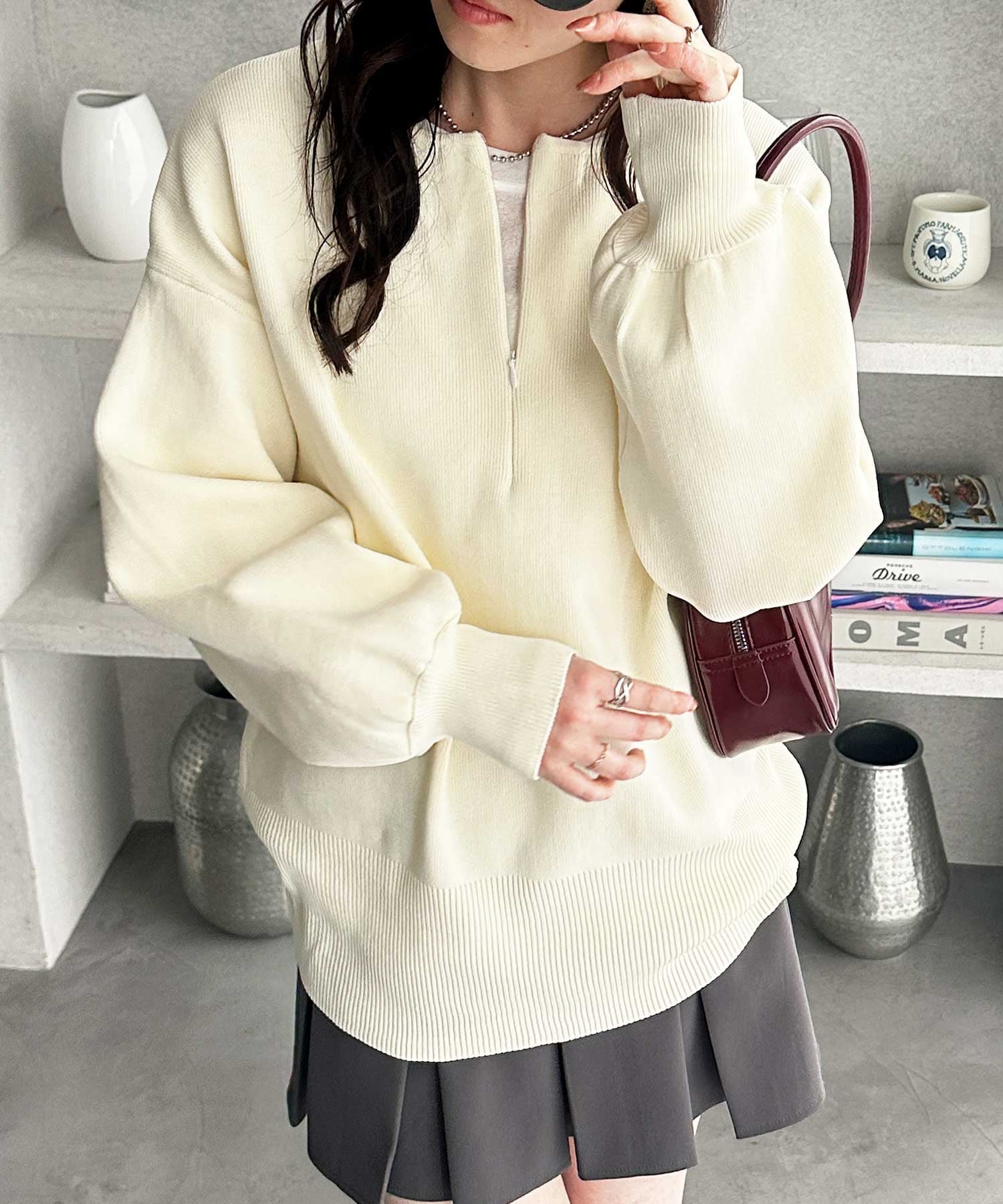 GeeRA｜2wayフロントジップニットプルオーバー | Rakuten Fashion(楽天