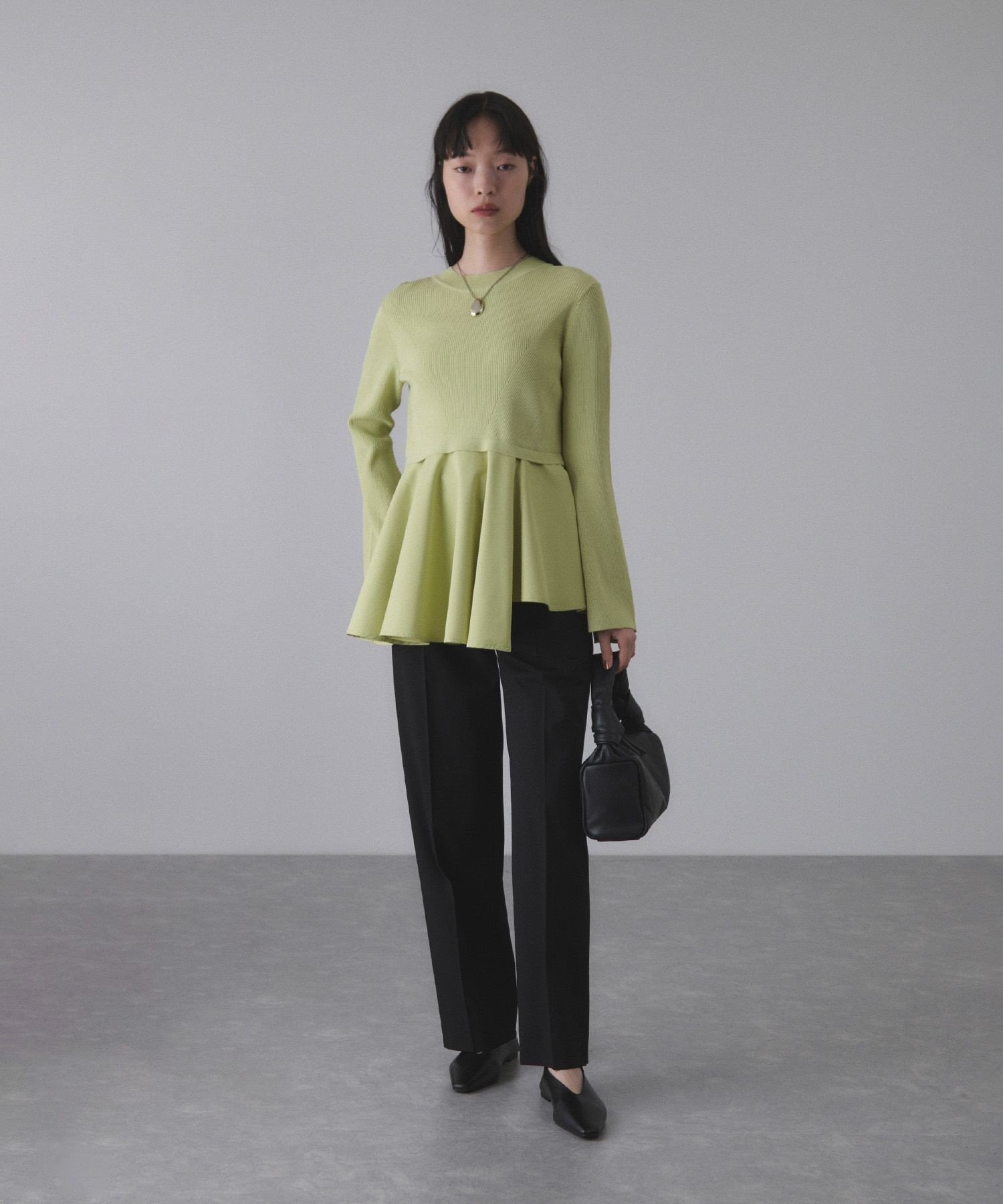 ADAM ET ROPE'｜【サステナブル】ペプラムコンビニットプルオーバー