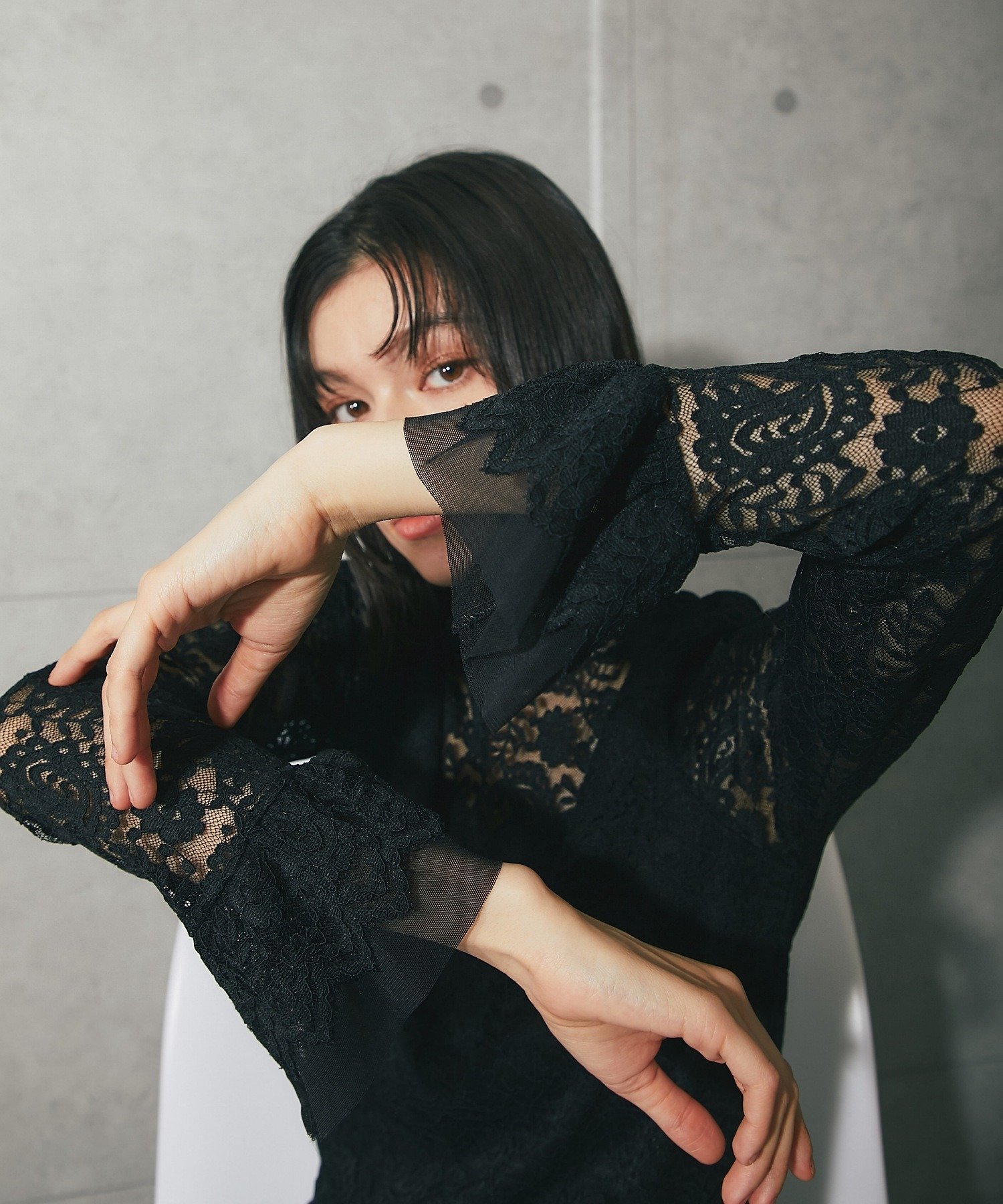 SMILE ORCHID｜フリル袖レースブラウス | Rakuten Fashion(楽天