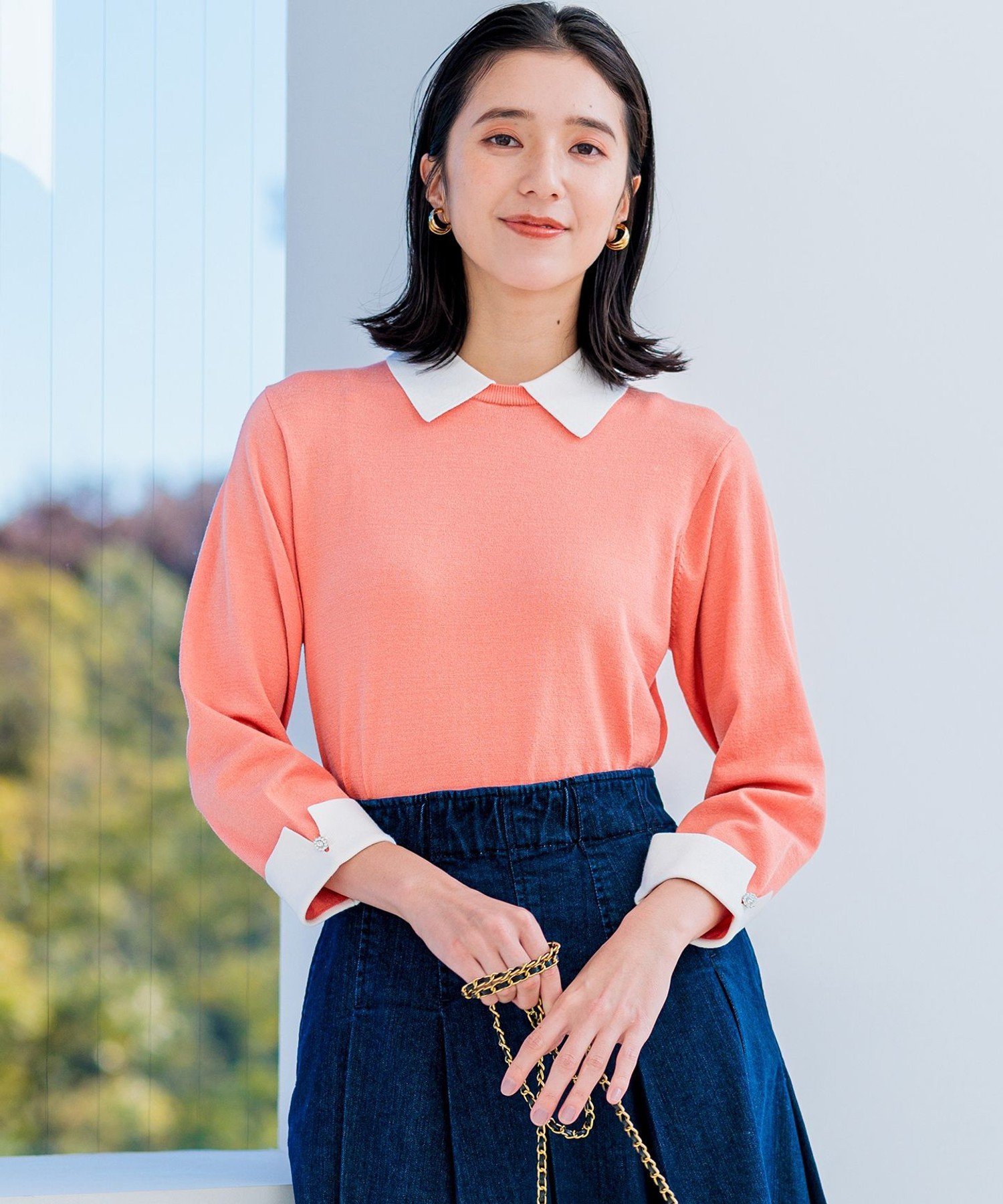 組曲｜Elena襟付きニットプルオーバー | Rakuten Fashion(楽天