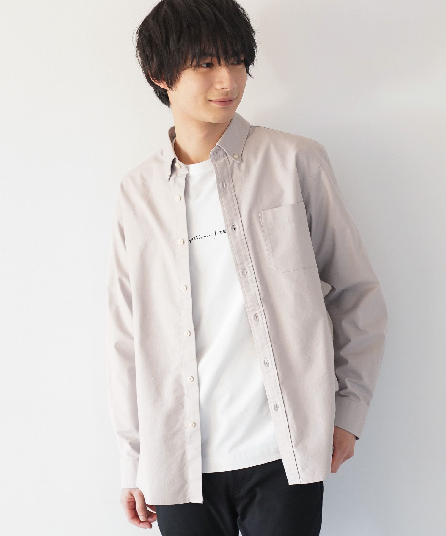 GLOBAL WORK｜イージーケアオックス/ボタンダウンシャツ/147192