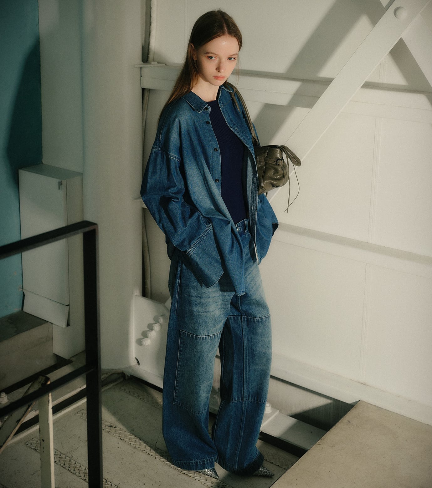 LE CIEL BLEU｜トゥーテクスチャーリブドニットトップ / Two-Texture