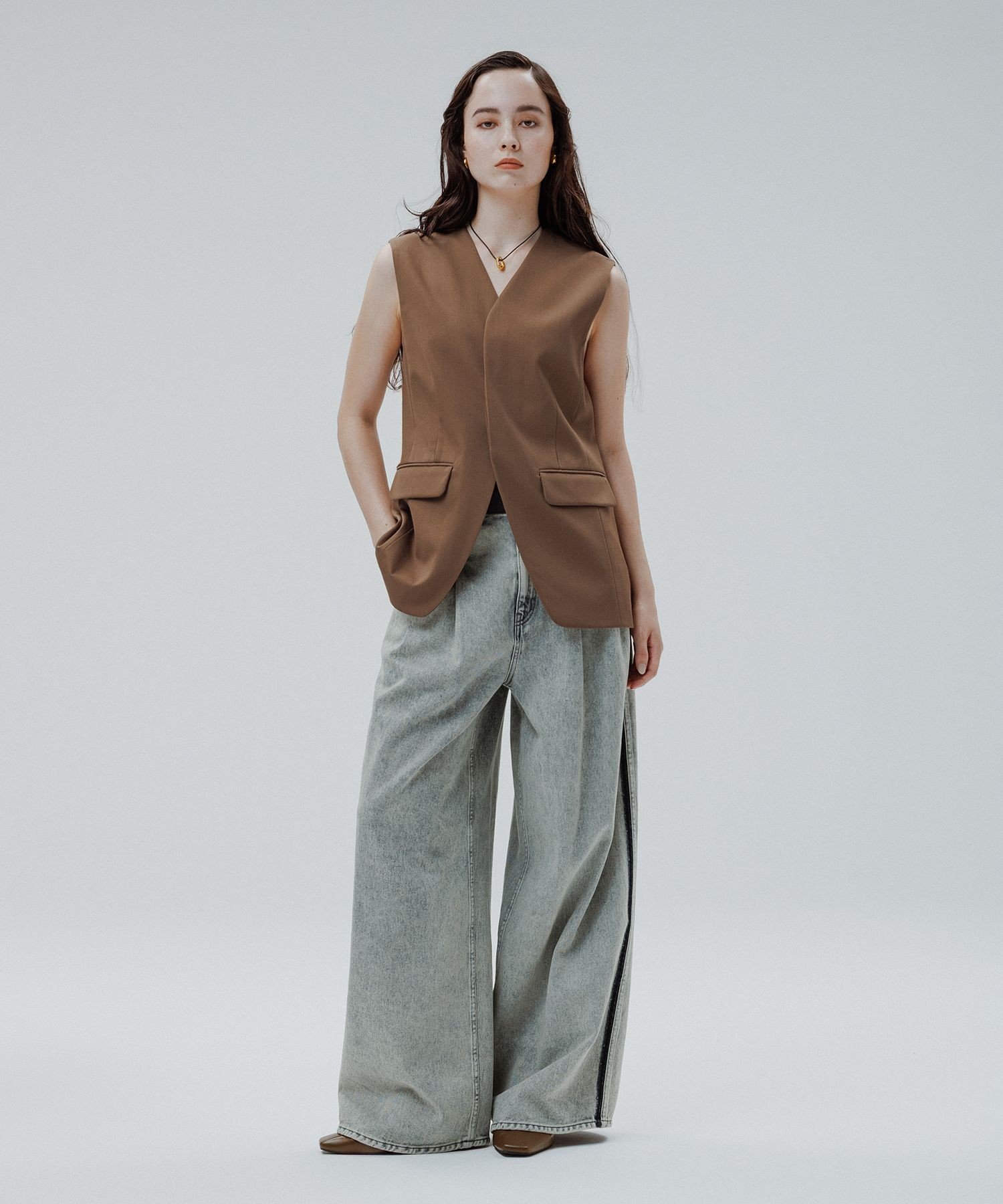 ADAM ET ROPE'｜【EMOELLE】ドレスデニムパンツ | Rakuten Fashion