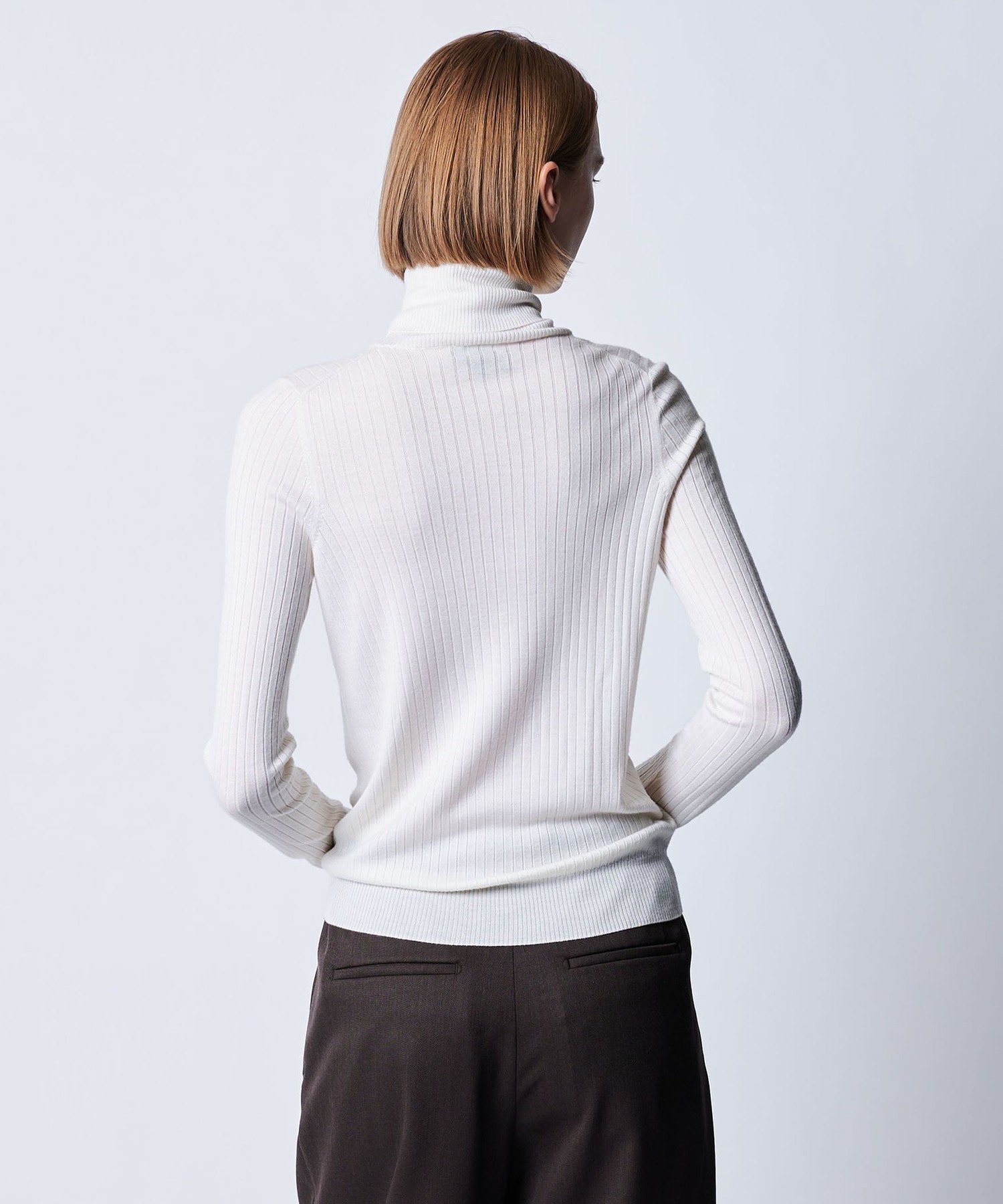 Drawer｜18G カシミヤシルクリブタートルニット | Rakuten Fashion