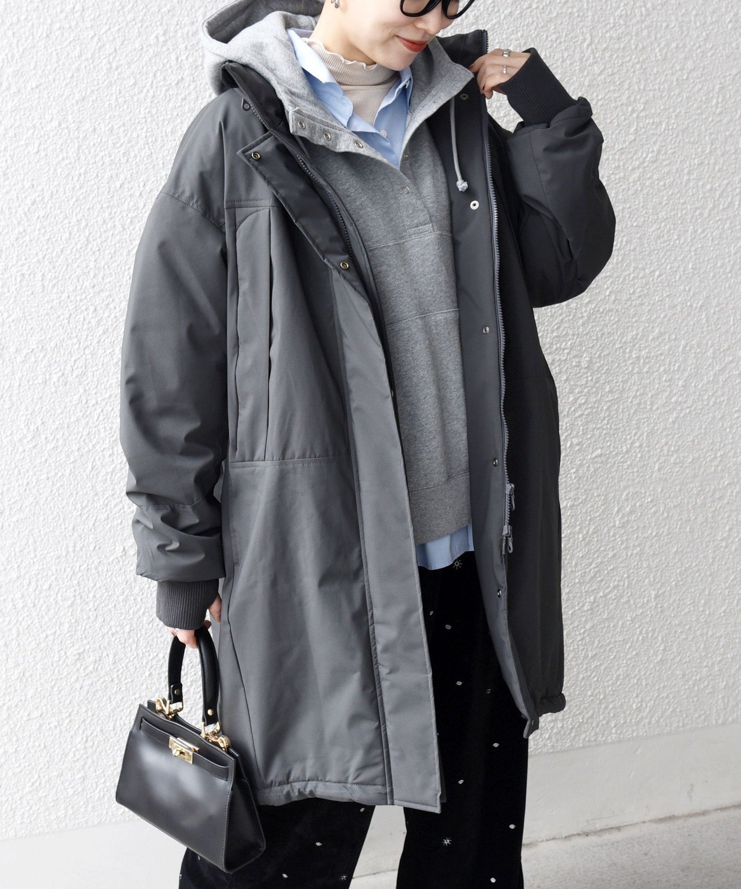 SHIPS any:<多機能>中綿 2WAY スタンドカラー モンスター コート セール】SHIPS any:〈多機能〉中綿 2WAY スタンドカラー モンスター