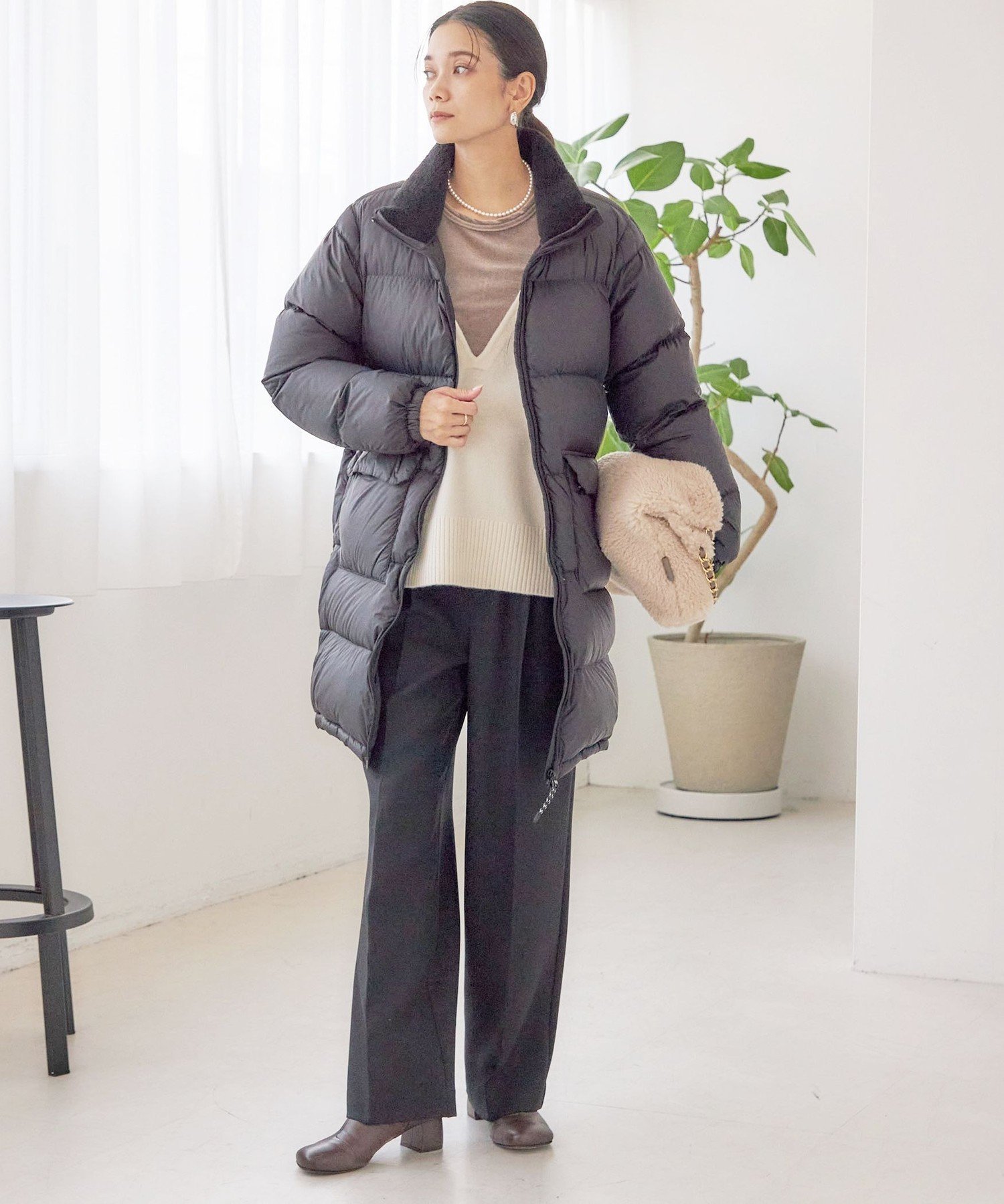 SHIPS｜【SHIPS別注】TAION:<手洗い可能>ネック ボア ダウン コート