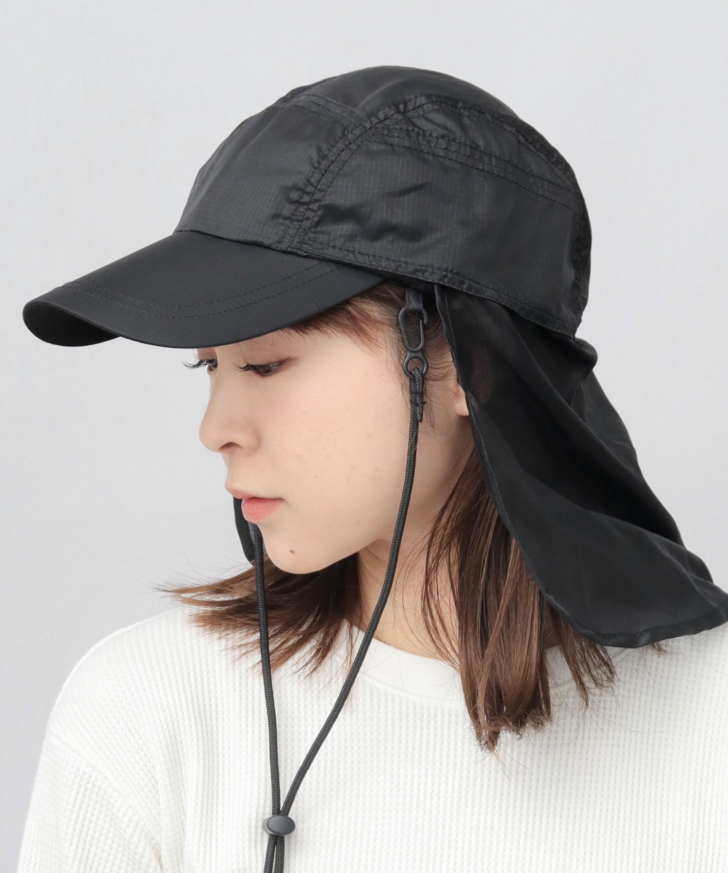 AIGLE｜UVカット 撥水 サンシールドサファリキャップ 2WAY ジェット