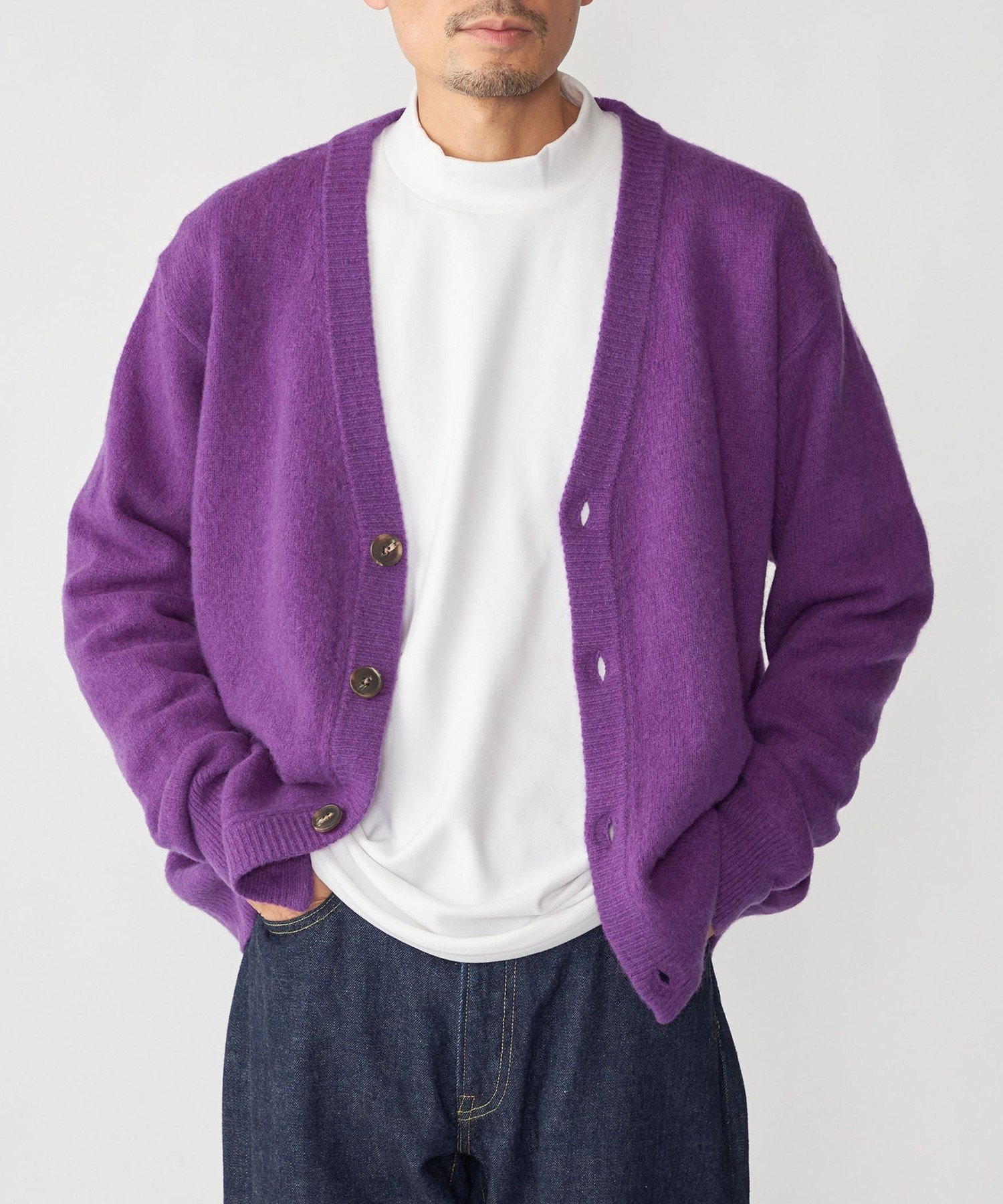 ☆buddix ☆ カーディガン XL パープル ☆buddix ☆ カーディガン XL