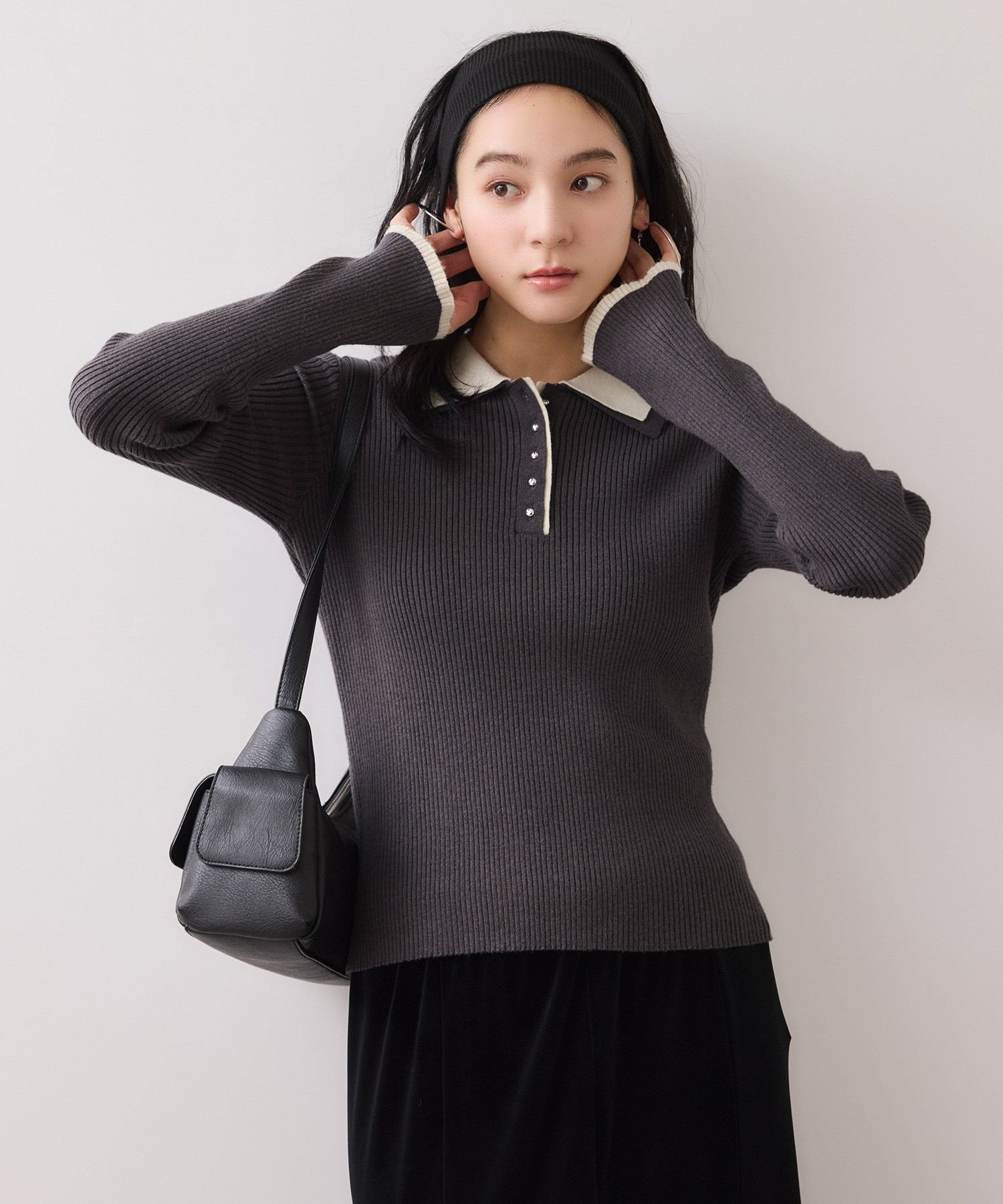 VIS｜ダブルカラーポロニットトップス | Rakuten Fashion(楽天