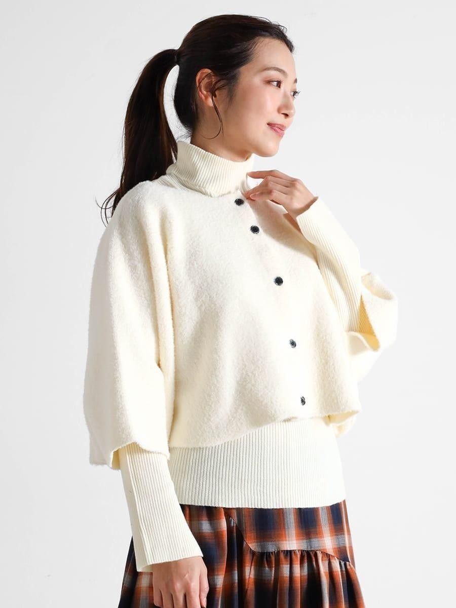 Vin｜起毛ケープハイネックニットアンサンブル | Rakuten Fashion(楽天