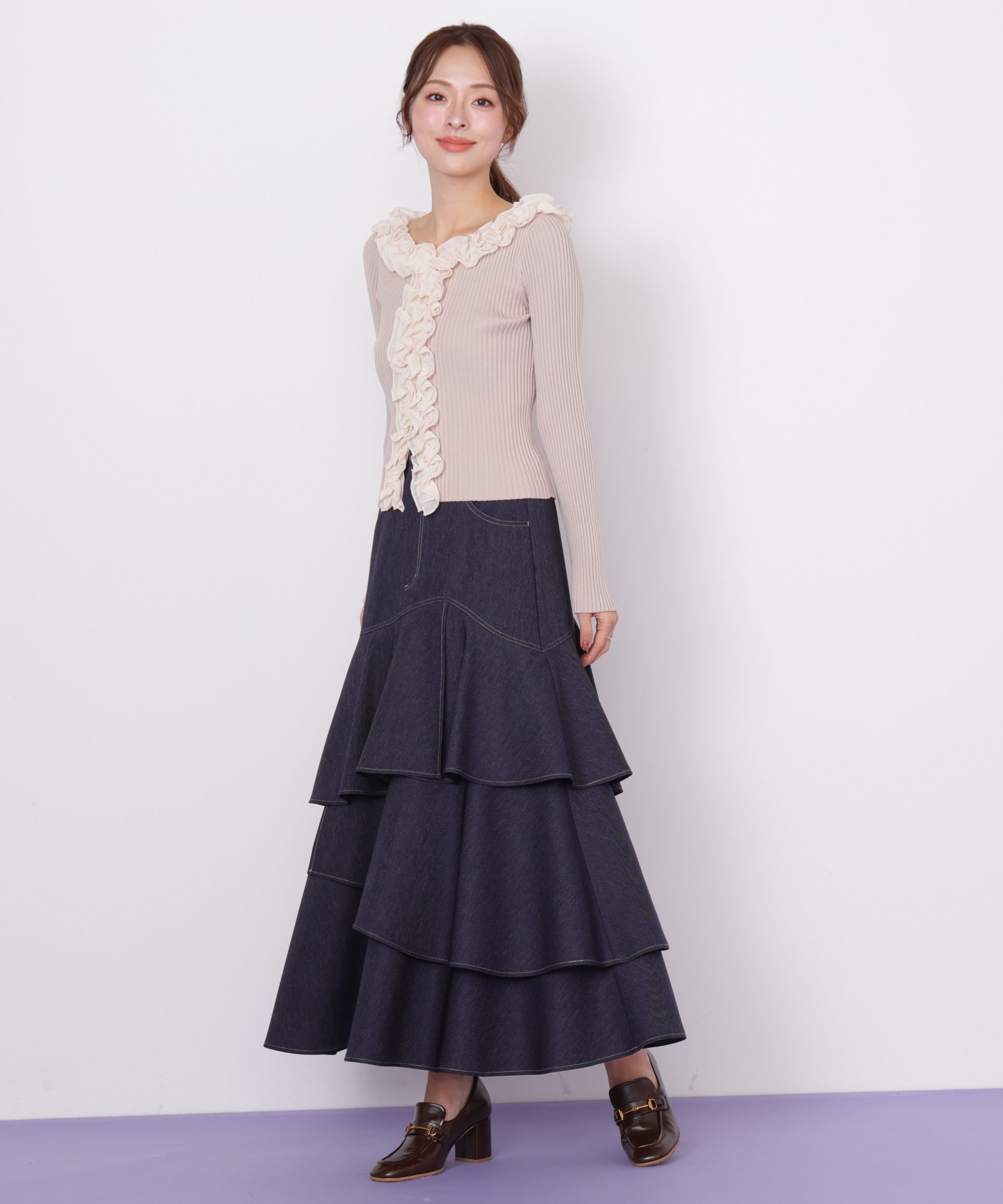JILL by JILL STUART｜フリルトリムニット | Rakuten Fashion(楽天