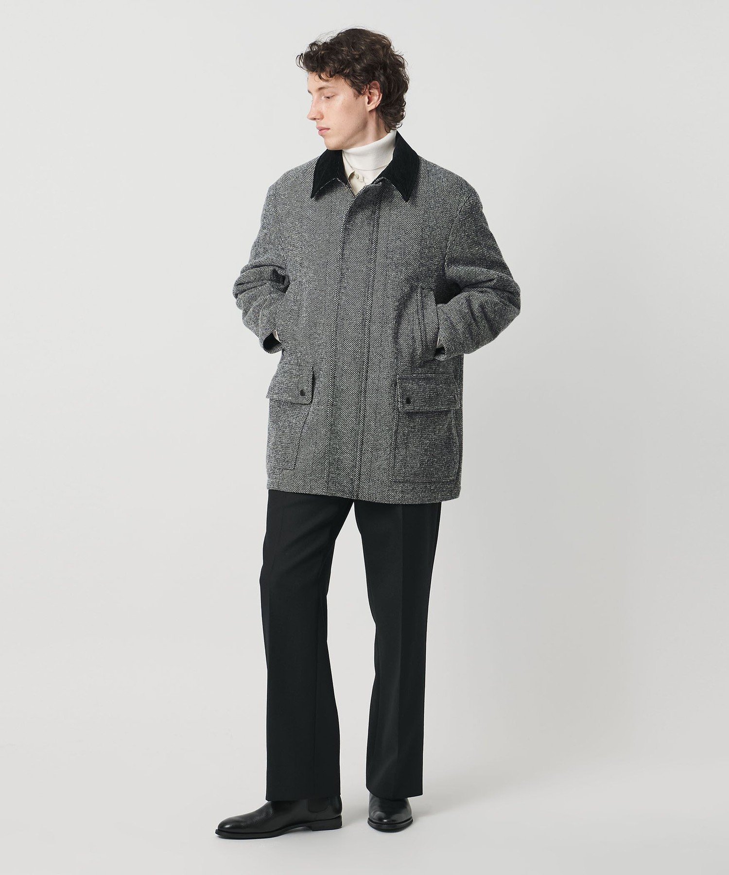 UNITED ARROWS｜ヘリンボーン ミドルレングス フィールドジャケット