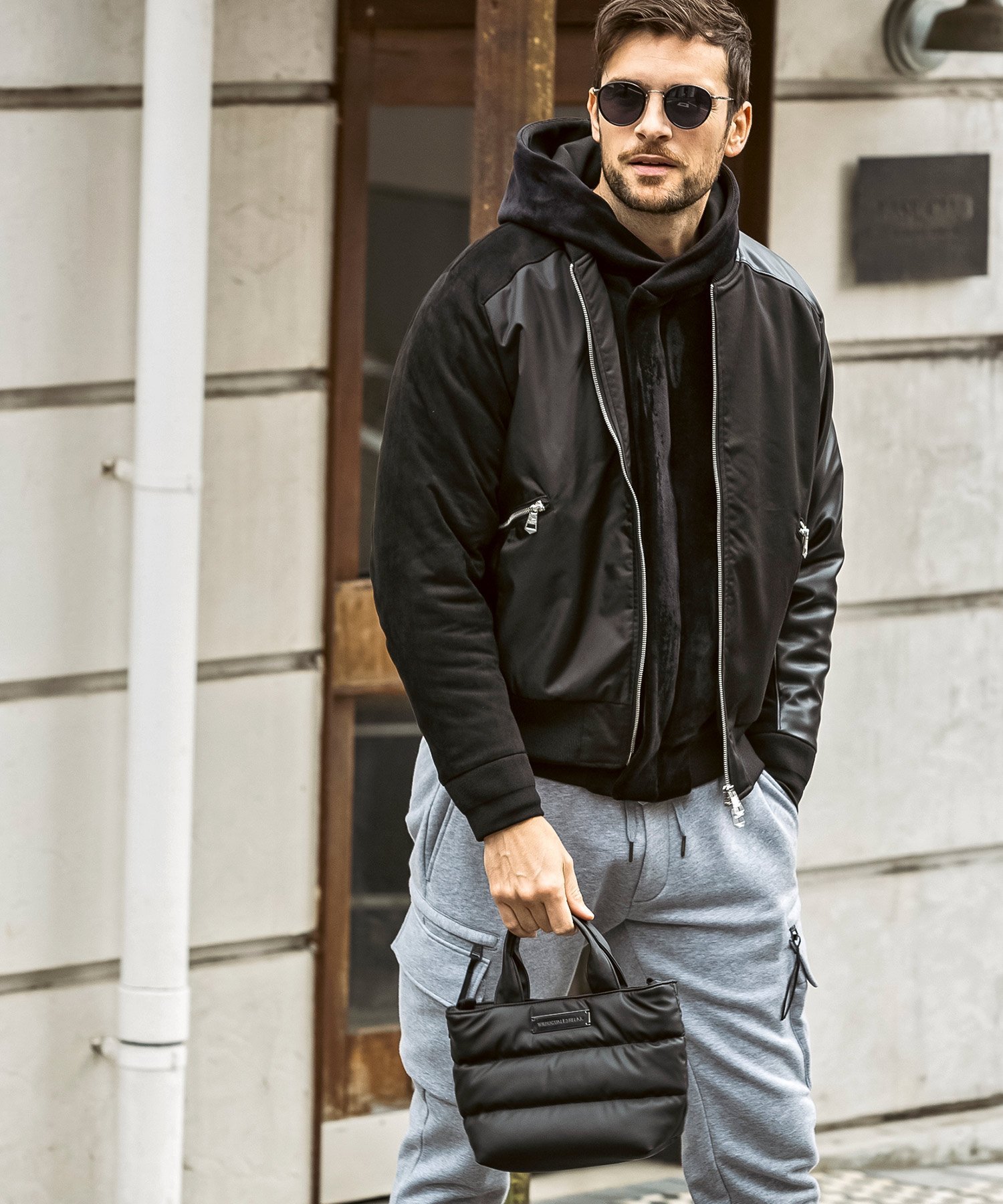 SHIFFON｜1PIU1UGUALE3 RELAX シルバーロゴプレートパデッドミニトート