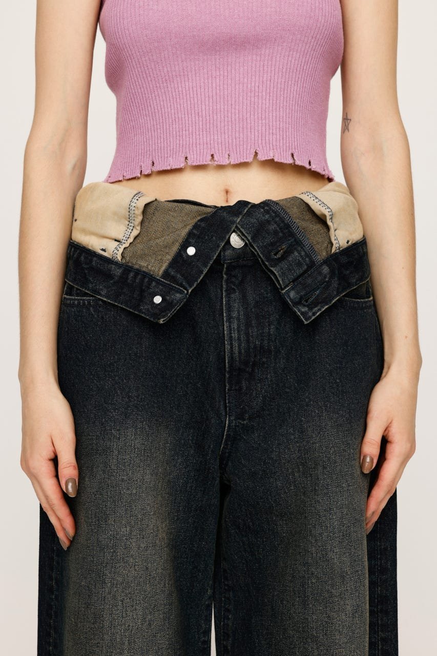 SLY｜LAYERED STRAIGHT DENIM パンツ | Rakuten Fashion(楽天