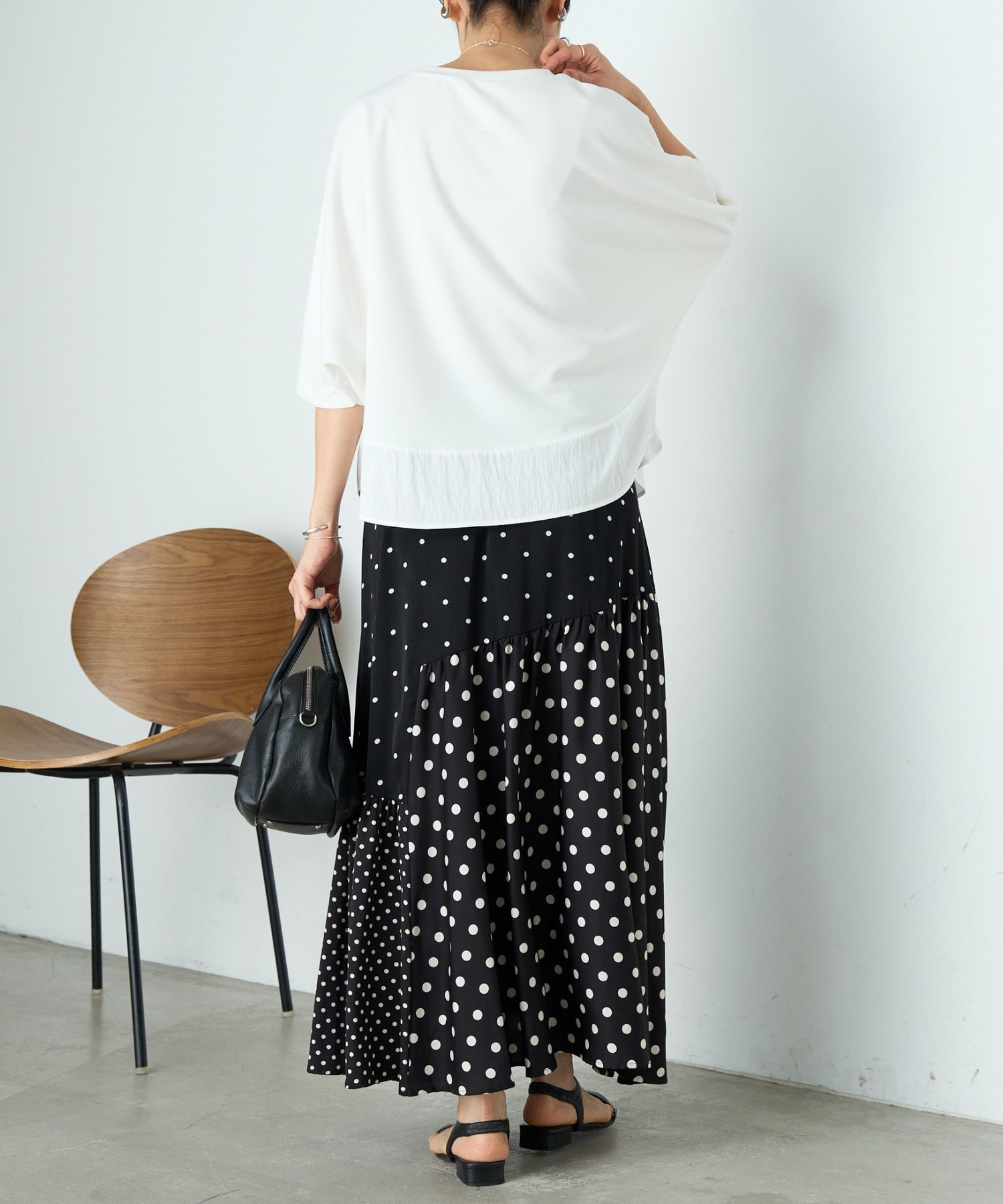 BEARDSLEY｜ドットパッチワークロングスカート | Rakuten Fashion(楽天