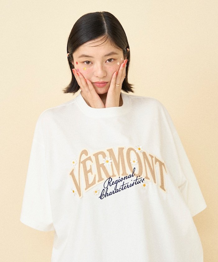 FREAK'S STORE｜ビッグロゴデイジーTシャツ/刺繍ロゴTシャツ/ビッグ