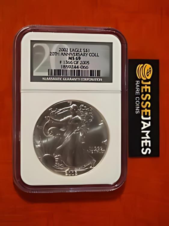 楽天市場】2002 $1 アメリカン シルバー イーグル NGC MS69 「20 周年