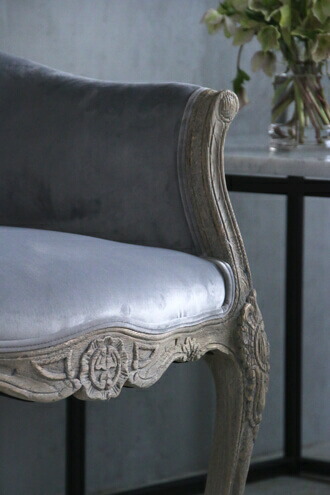 楽天市場】ソファチェア ラフナチュラル & ライトグレーベルベット