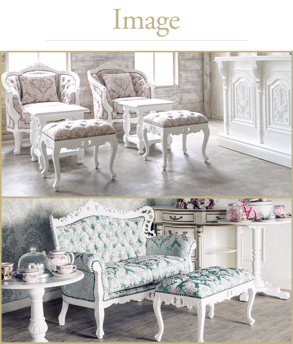 楽天市場】姫系 家具 スツール おしゃれ かわいい オットマン ロココ