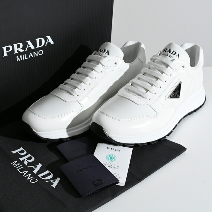 楽天市場】PRADA プラダ スニーカー PRAX ブラッシュドレザー Re-Nylon