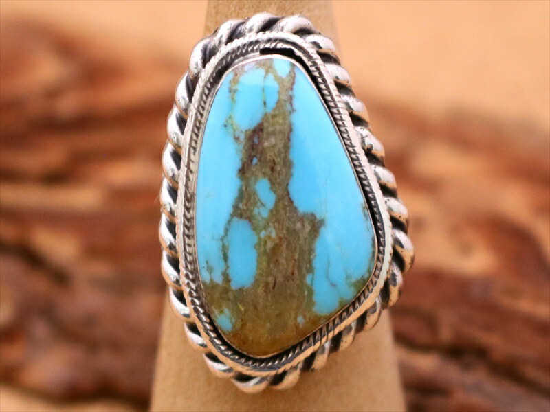 楽天市場】インディアンジュエリー ナバホ族ブルー ターコイズ リング