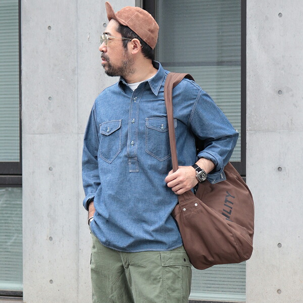 楽天市場】コロナ ユーティリティ NAVY PULLOVER SHIRT BLUE CHAMBRAY