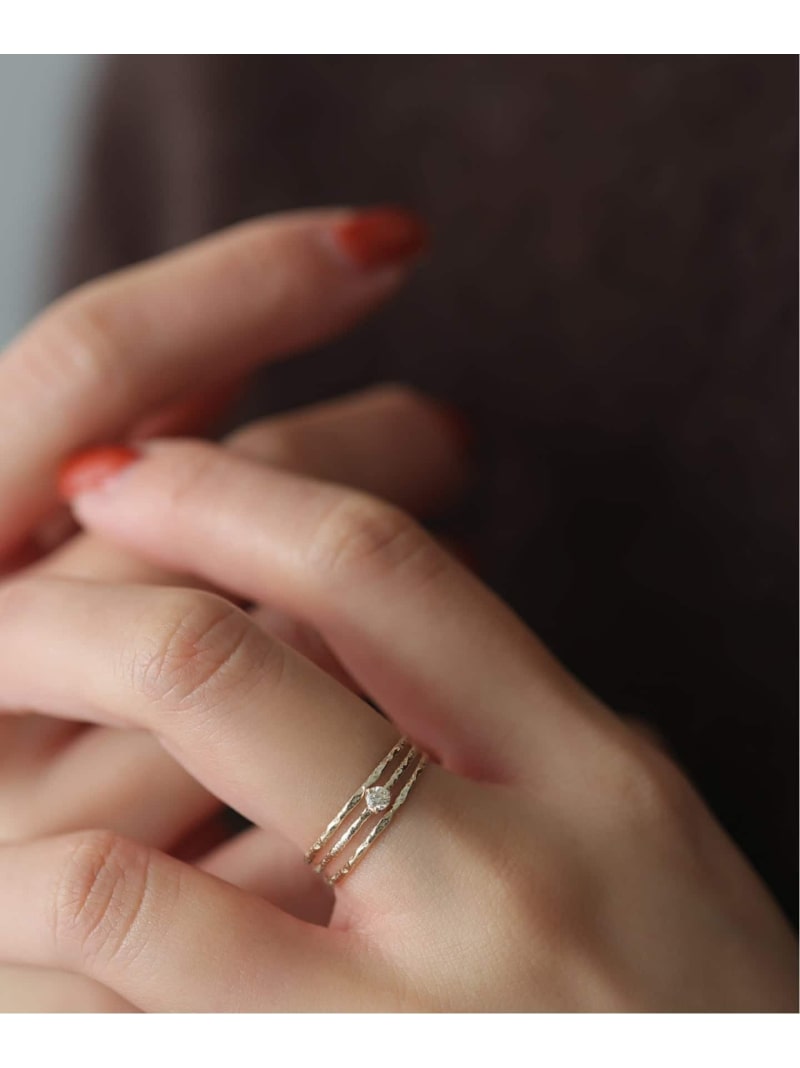 楽天市場】10thテクスチャー3本ダイヤリング K10 Lilas スピックアンド