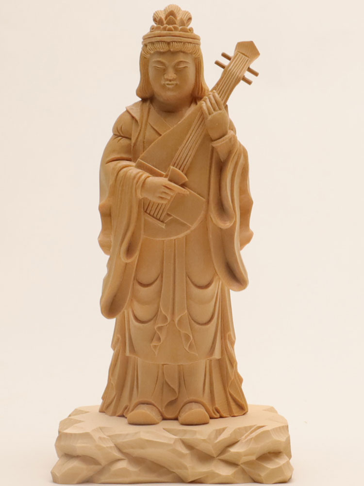 楽天市場】【総高20cm】弁財天 仏像 木彫り 置物 仕様：無垢 / 素材