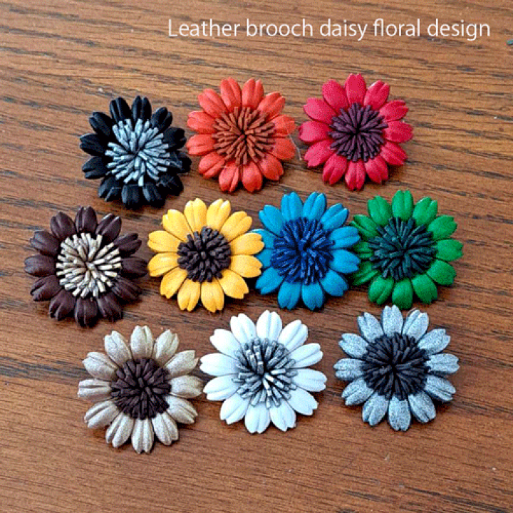 楽天市場】【2点以上100円OFFクーポン】【送料無料】レザーブローチ