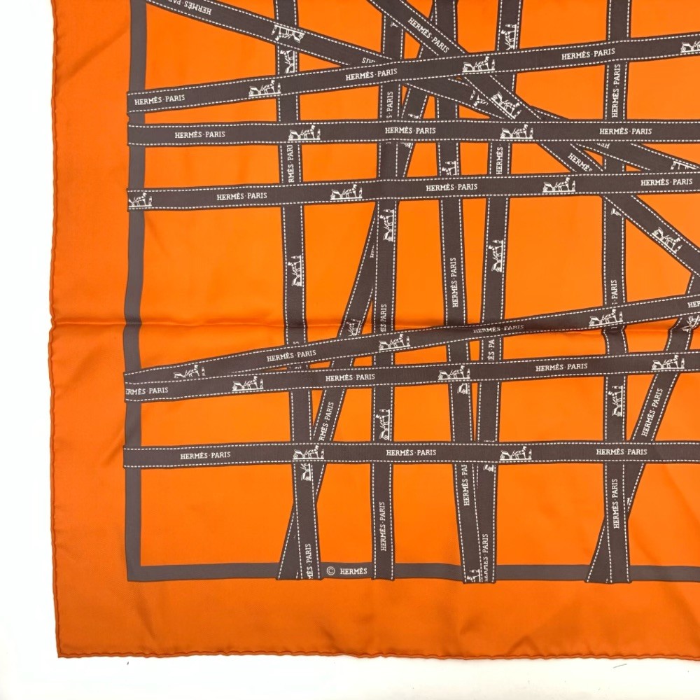 楽天市場】HERMES エルメス カレ90 ボルデュック リボン柄 BOLDUC