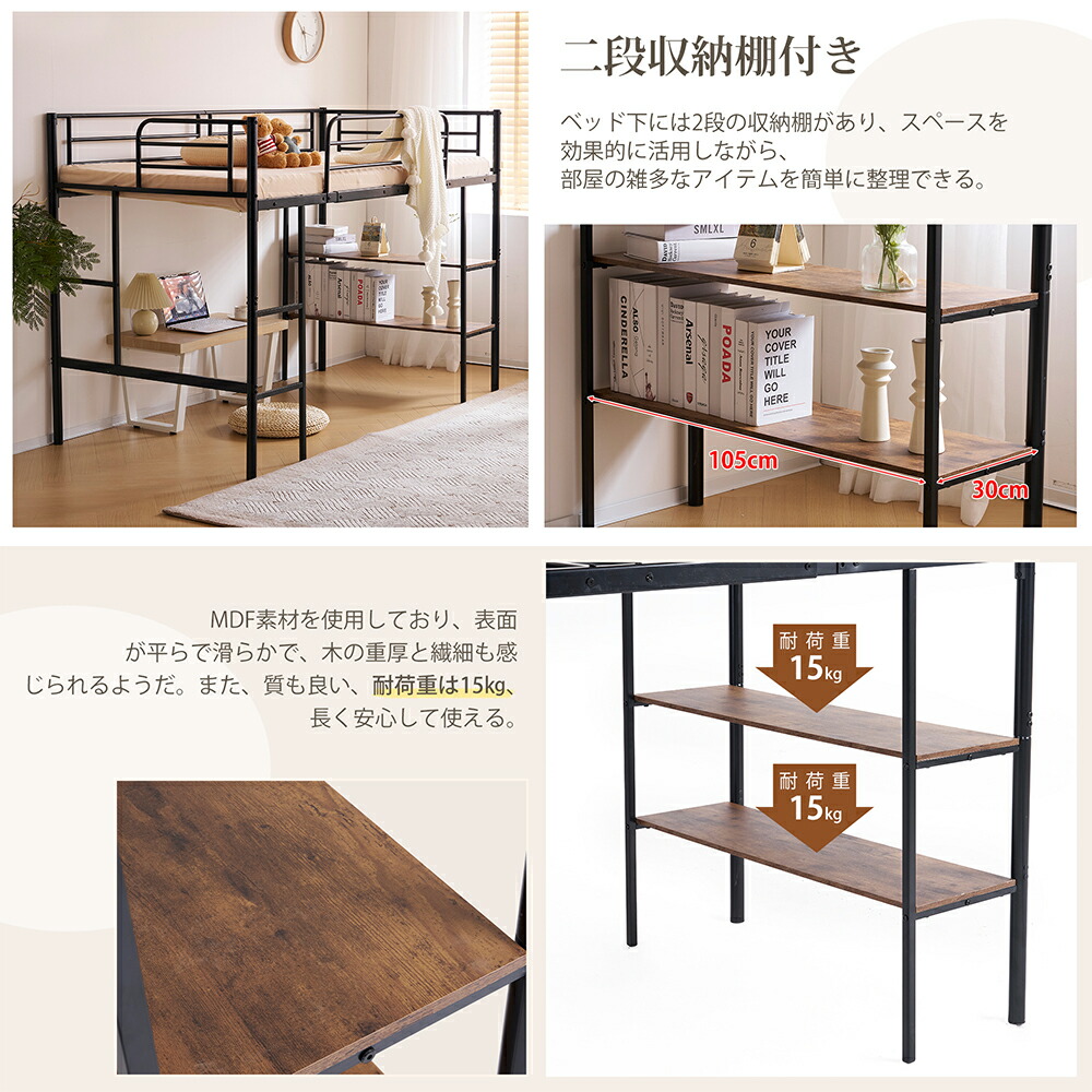 楽天市場】【全品P5倍☆20時〜2H！】ロフトベッド パイプベッド