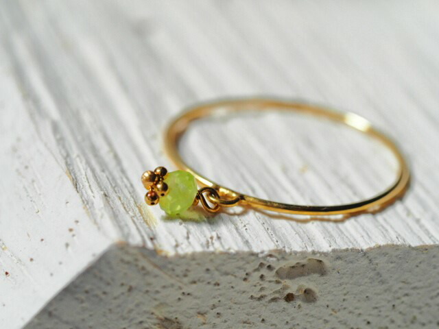 楽天市場】ペリドット K10 リング 9号 細いリング : オリジナル