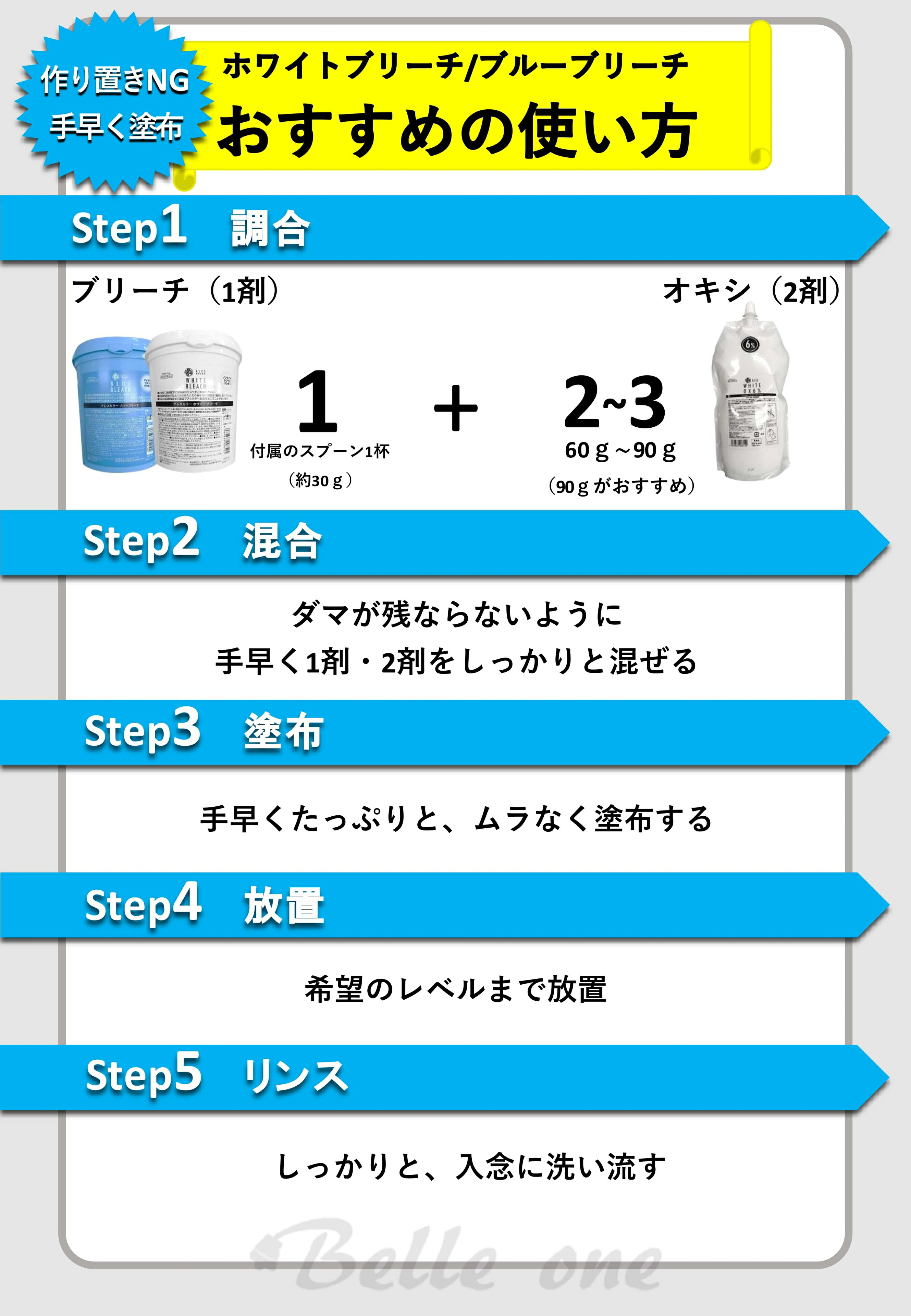 楽天市場】ブルーブリーチ・オキシ6％ 1剤+2剤セット アレスカラ
