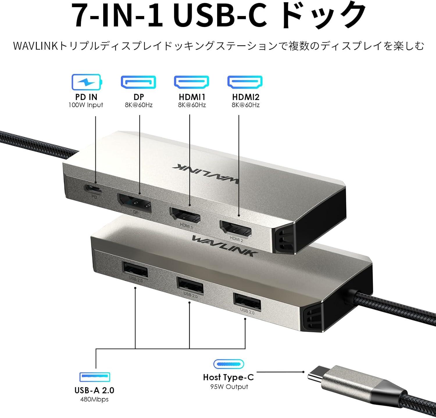 楽天市場】【Macも対応】WAVLINK USB-Cハブ 最大4Kトリプル