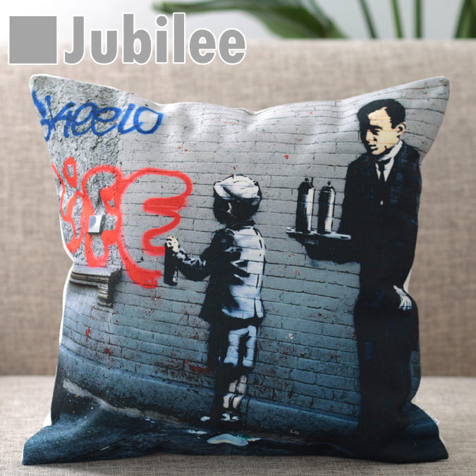 楽天市場】バンクシー Banksy クッションカバー スプレー ペイン