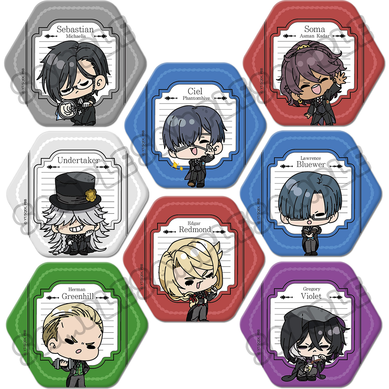 楽天市場】アニメ『黒執事 -寄宿学校編-』 六角形缶バッジ