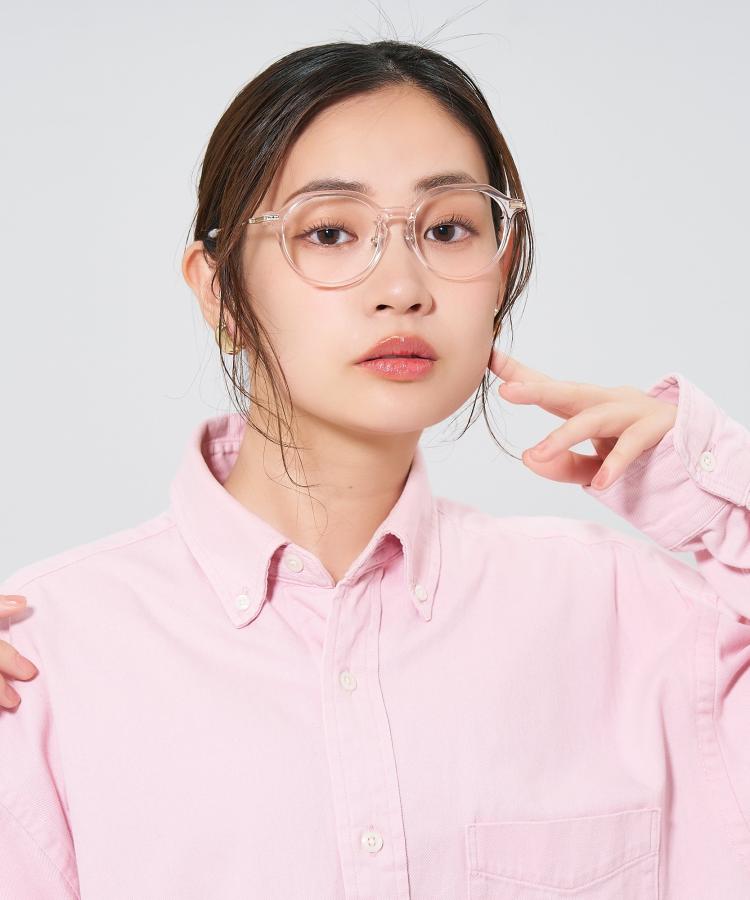 楽天市場】|ボストン型 メガネ(ピンク(クリア)) 眼鏡 検眼調整 伊達